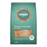 Braune Leinsaat geschrotet