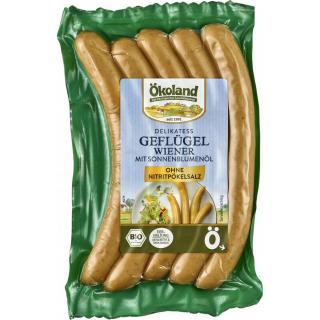 Ökoland Delikatess-Geflügel-Wiener, 200 gr Packung